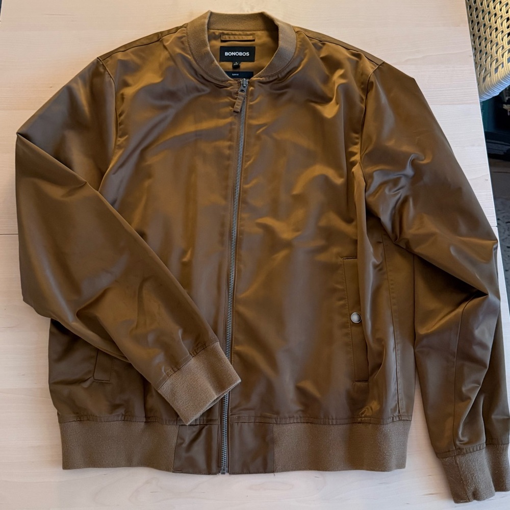 Bonobos Men's Tan Bomber Jacket - Size Large